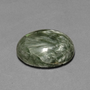 10,69 ctw natürlicher grüner Seraphinit, Oval Schliff, Lichtundurchlässig