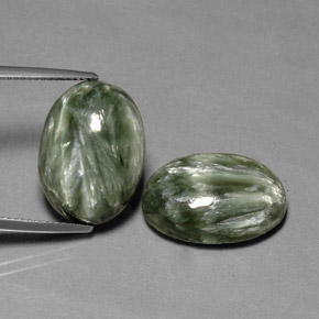  ct natürliche grüner Seraphinit-Edelsteine, Oval Schliff, Lichtundurchlässig