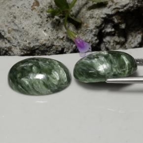 21,06 ct natürliche grüner Seraphinit-Edelsteine, Oval Schliff, Lichtundurchlässig
