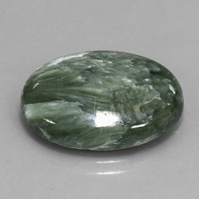 11,47 ctw natürlicher grüner Seraphinit, Oval Schliff, Lichtundurchlässig