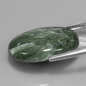 11,47 ctw natürlicher grüner Seraphinit, Oval Schliff, Lichtundurchlässig