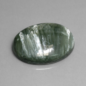 11,82 ctw natürlicher grüner Seraphinit, Oval Schliff, Lichtundurchlässig