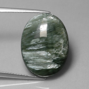 11,82 ctw natürlicher grüner Seraphinit, Oval Schliff, Lichtundurchlässig