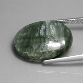 11,82 ctw natürlicher grüner Seraphinit, Oval Schliff, Lichtundurchlässig