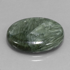 10,47 ctw natürlicher grüner Seraphinit, Oval Schliff, Lichtundurchlässig