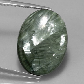 10,47 ctw natürlicher grüner Seraphinit, Oval Schliff, Lichtundurchlässig