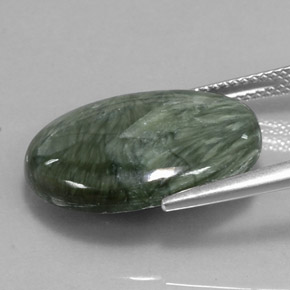10,47 ctw natürlicher grüner Seraphinit, Oval Schliff, Lichtundurchlässig