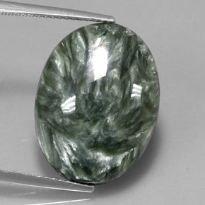 11,98 ctw natürlicher grüner Seraphinit, Oval Schliff, Lichtundurchlässig