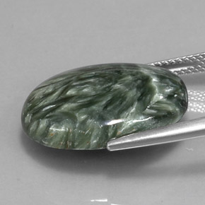 11,98 ctw natürlicher grüner Seraphinit, Oval Schliff, Lichtundurchlässig