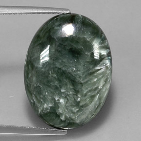 11,36 ctw natürlicher Grün Seraphinit, Oval Schliff, Lichtundurchlässig