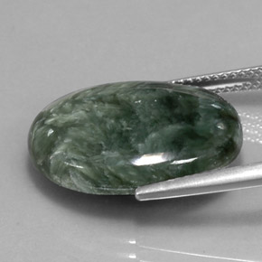 11,36 ctw natürlicher Grün Seraphinit, Oval Schliff, Lichtundurchlässig