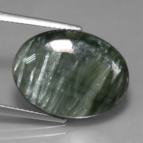 11,23 ctw natürlicher grüner Seraphinit, Oval Schliff, Lichtundurchlässig