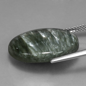 11,23 ctw natürlicher grüner Seraphinit, Oval Schliff, Lichtundurchlässig