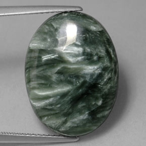 11,32 ctw natürlicher grüner Seraphinit, Oval Schliff, Lichtundurchlässig