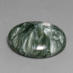 11,32 ctw natürlicher grüner Seraphinit, Oval Schliff, Lichtundurchlässig