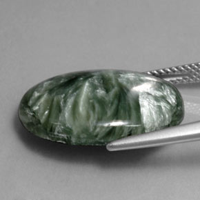 11,32 ctw natürlicher grüner Seraphinit, Oval Schliff, Lichtundurchlässig