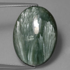 11,40 ctw natürlicher grüner Seraphinit, Oval Schliff, Lichtundurchlässig