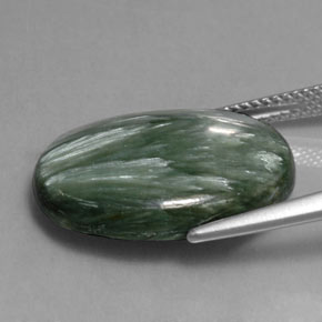 11,40 ctw natürlicher grüner Seraphinit, Oval Schliff, Lichtundurchlässig