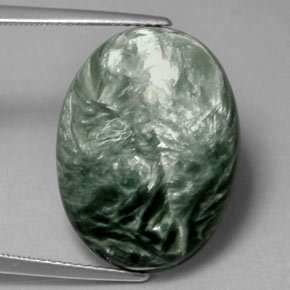 10,79 ctw natürlicher grüner Seraphinit, Oval Schliff, Lichtundurchlässig