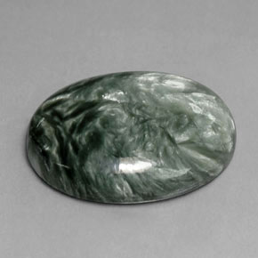10,79 ctw natürlicher grüner Seraphinit, Oval Schliff, Lichtundurchlässig