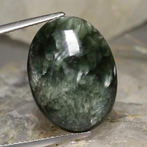 11,78 ctw natürlicher grüner Seraphinit, Oval Schliff, Lichtundurchlässig