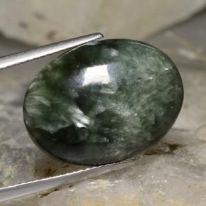 11,78 ctw natürlicher grüner Seraphinit, Oval Schliff, Lichtundurchlässig