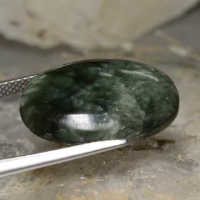 11,78 ctw natürlicher grüner Seraphinit, Oval Schliff, Lichtundurchlässig