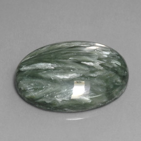 11,13 ctw natürlicher grüner Seraphinit, Oval Schliff, Lichtundurchlässig
