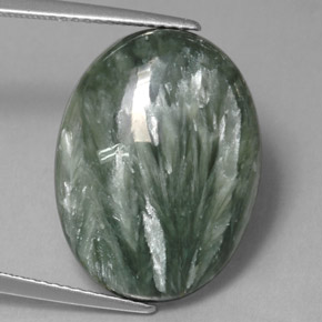 11,13 ctw natürlicher grüner Seraphinit, Oval Schliff, Lichtundurchlässig