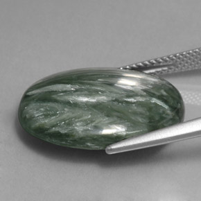 11,13 ctw natürlicher grüner Seraphinit, Oval Schliff, Lichtundurchlässig