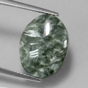 8,92 ctw natürlicher grüner Seraphinit, Oval Schliff, Lichtundurchlässig