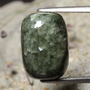 5,99 ctw natürlicher grüner Seraphinit, Kissenschliff, Lichtundurchlässig