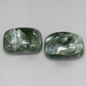 11,70 ct natürliche grüner Seraphinit-Edelsteine, Kissenschliff, Lichtundurchlässig
