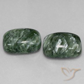 11.72 ct natürliche Mittelgrün Seraphinite-Edelsteine, Kissen, Lichtundurchlässig