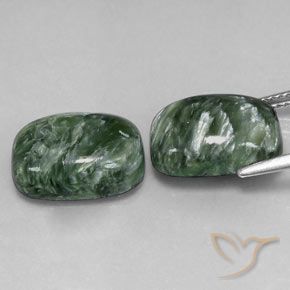 11.72 ct natürliche Mittelgrün Seraphinite-Edelsteine, Kissen, Lichtundurchlässig