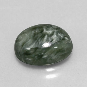 3,55 ctw natürlicher grüner Seraphinit, Oval Schliff, Lichtundurchlässig