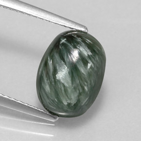 3,18 ctw natürlicher grüner Seraphinit, Oval Schliff, Lichtundurchlässig