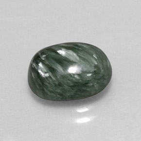 3,18 ctw natürlicher grüner Seraphinit, Oval Schliff, Lichtundurchlässig
