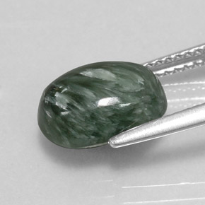 3,18 ctw natürlicher grüner Seraphinit, Oval Schliff, Lichtundurchlässig