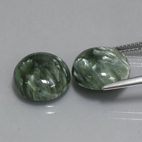  ct natürliche grüner Seraphinit-Edelsteine, Rundschliff, Lichtundurchlässig