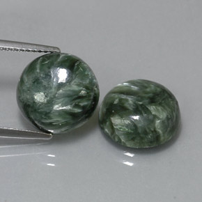  ct natürliche grüner Seraphinit-Edelsteine, Rundschliff, Lichtundurchlässig