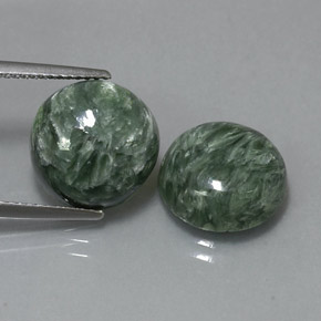  ct natürliche grüner Seraphinit-Edelsteine, Rundschliff, Lichtundurchlässig