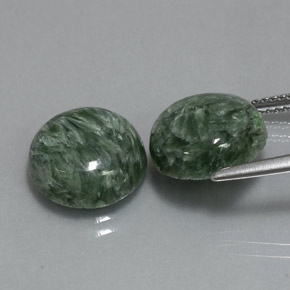  ct natürliche grüner Seraphinit-Edelsteine, Rundschliff, Lichtundurchlässig