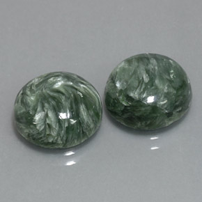  ct natürliche grüner Seraphinit-Edelsteine, Rundschliff, Lichtundurchlässig