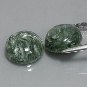  ct natürliche grüner Seraphinit-Edelsteine, Rundschliff, Lichtundurchlässig