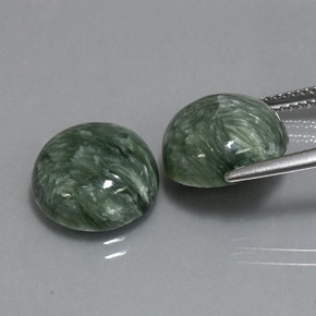  ct natürliche grüner Seraphinit-Edelsteine, Rundschliff, Lichtundurchlässig