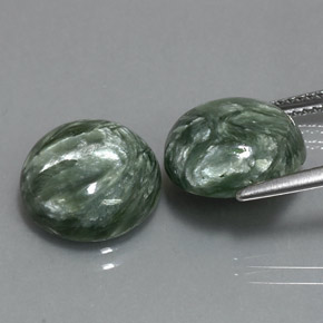  ct natürliche grüner Seraphinit-Edelsteine, Rundschliff, Lichtundurchlässig