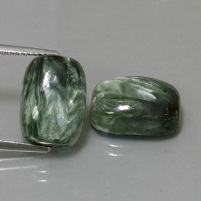 14,29 ct natürliche grüner Seraphinit-Edelsteine, Kissenschliff, Lichtundurchlässig