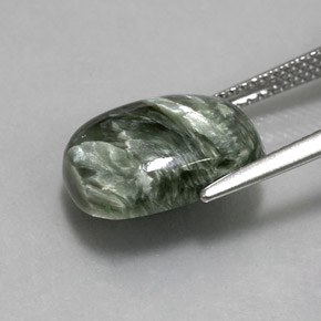 5,57 ctw natürlicher grüner Seraphinit, Kissenschliff, Lichtundurchlässig