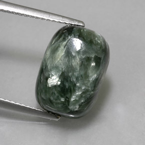 6,35 ctw natürlicher grüner Seraphinit, Kissenschliff, Lichtundurchlässig